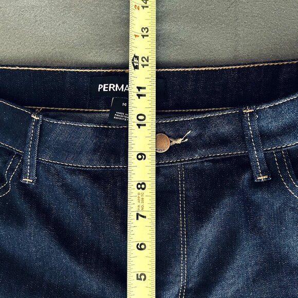 Permanent Women's Navy Blue Denim Jeans Size 14 Boot Cut Stretch Mid Rise NWT - Picture 9 of 15